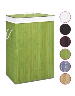 Skalbinių krepšys su vienu skyriumi, žalios spalvos, bambukas