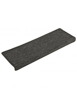 Laiptų kilimėliai, 15vnt., pilkos ir juodos spalvos, 65x21x4cm