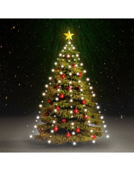 Kalėdų eglutės girlianda su 210 šaltų baltų LED lempučių, 210cm