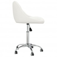 Pasukama biuro kėdė, baltos spalvos, dirbtinė oda