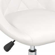 Pasukama biuro kėdė, baltos spalvos, dirbtinė oda