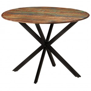 Valgomojo stalas, 110x78cm, perdirbta mediena ir plienas