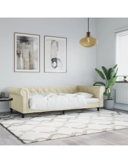 Sofa, kreminės spalvos, 100x200cm, dirbtinė oda