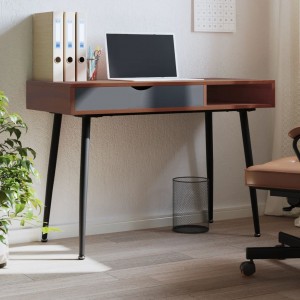 Kompiuterio stalas su stalčiumi, rudas, 110x50x75cm, mediena