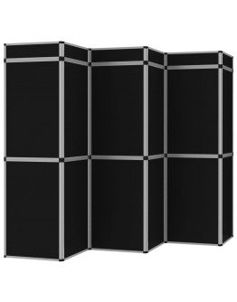 Sulankstoma parodų sienelė, 12 dalių, juodos spalvos