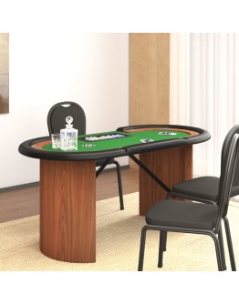 Pokerio stalas su padėklu žetonams, žalias, 160x80x75cm