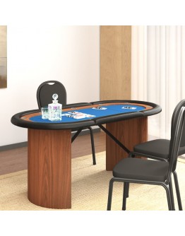 Pokerio stalas, mėlynos spalvos, 160x80x75cm, 10 žaidėjų