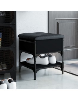 Batų suoliukas, juodos spalvos, 42x42x45cm, apdirbta mediena