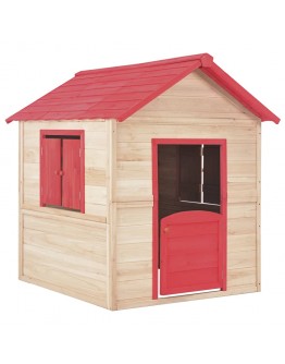 Vaikų žaidimų namelis, raudonas, eglės mediena