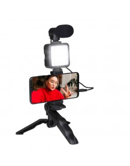 "Grundig" ED-38135: "3-in-1" "Selfie Studio Vlogging" rinkinys su apšvietimu, mikrofonu ir trikoju